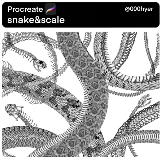 Serpent Scale & Bone Texture Brushes for Procreate — Procreate brush