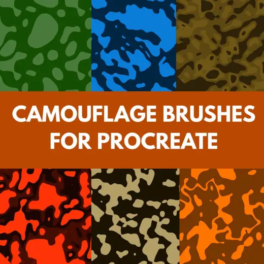 Camouflage Brushes for Procreate (2 Sets) — Procreate brush
