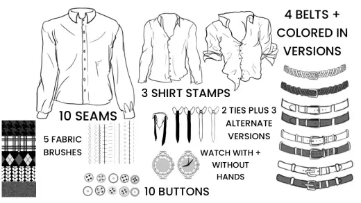 PREPPY FASHION BRUSHSET — Procreate brush