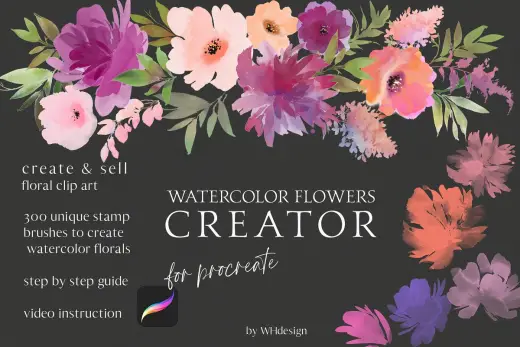 [Paid] Watercolor Flowers Procreate Creator — Procreate brush