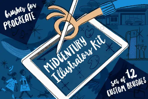 [Paid] Midcentury Brush Kit for Procreate — Procreate brush