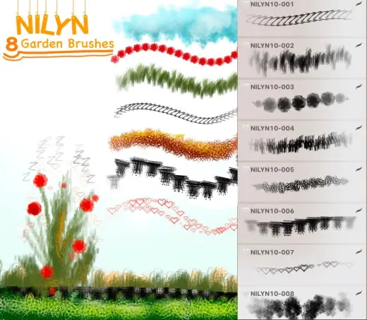 8 Garden Brushes — Procreate brush