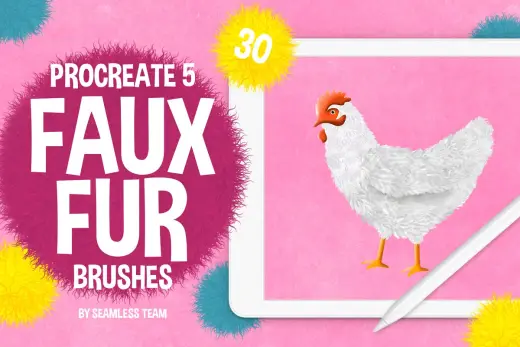 [Paid] 30 FAUX FUR BRUSHES FOR PROCREATE 5 — Procreate brush
