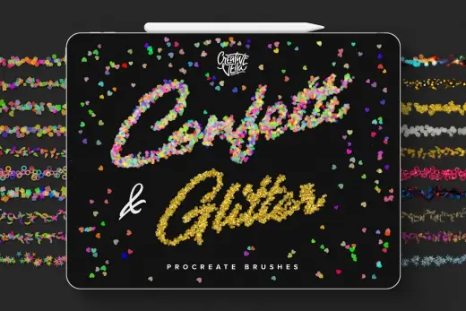 [Paid] Confetti & Glitter Procreate Brushes — Procreate brush