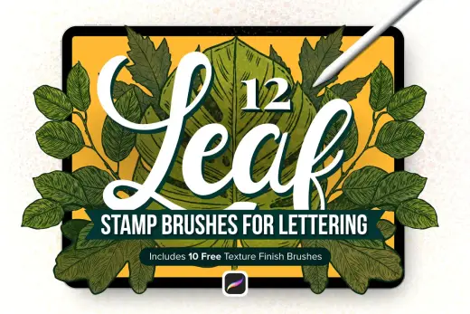 [Paid] 12 Leaf Procreate Stamp Brushes — Procreate brush