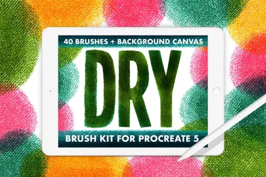 [Paid] 40 DRY BRUSH KIT FOR PROCREATE 5 — Procreate brush
