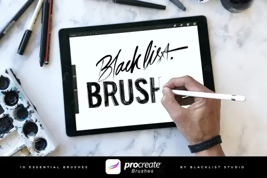 [Paid] PROCREATE BLACKLIST BRUSHES PACK — Procreate brush