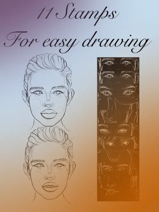 Free easy drawing face — Procreate brush