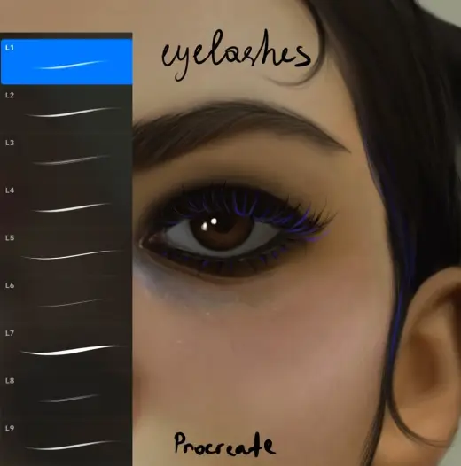 Amazing lashes brushset (Free) — Procreate brush