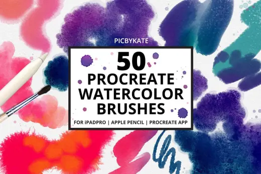 [Paid] 50 Procreate Watercolor Brushes — Procreate brush