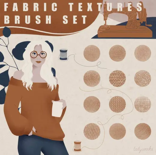 (Free) Fabric Texture Brushes — Procreate brush