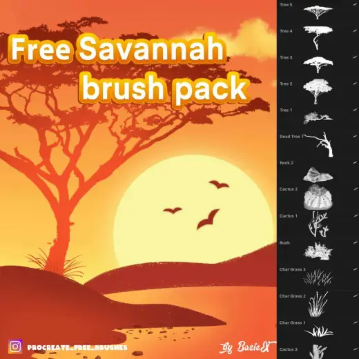 Free savannah brush pack — Procreate brush