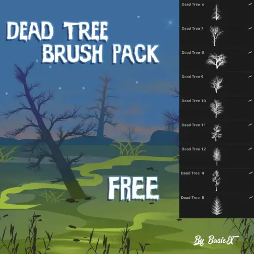 Free dead tree brush pack! — Procreate brush