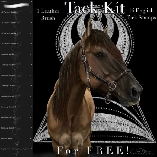 Free Equine Tack Kit Stamp Pack — Procreate brush