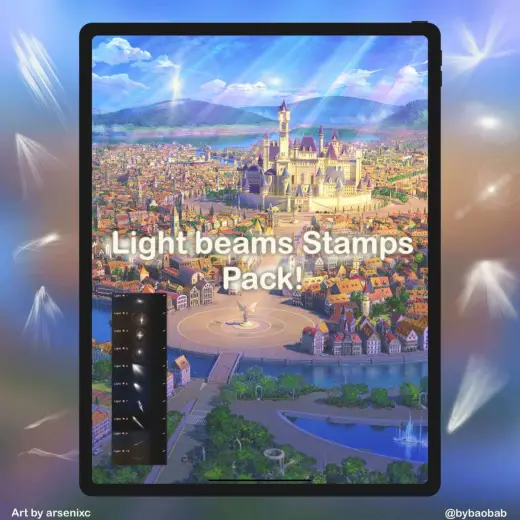 FREE Light Beams Stamps Pack — Procreate brush