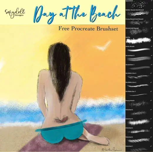New, Free ‘Day at the Beach’ Brushset — Procreate brush