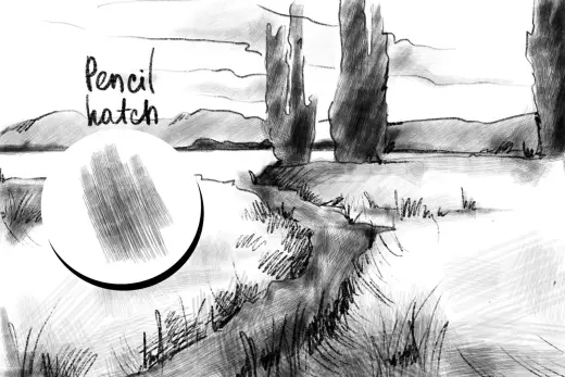 Pencil hatch brush — Procreate brush