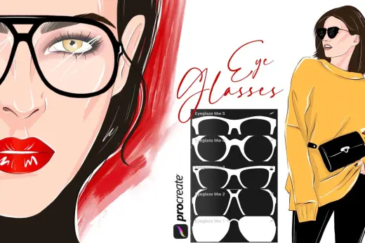Eye Glasses brush set — Procreate brush