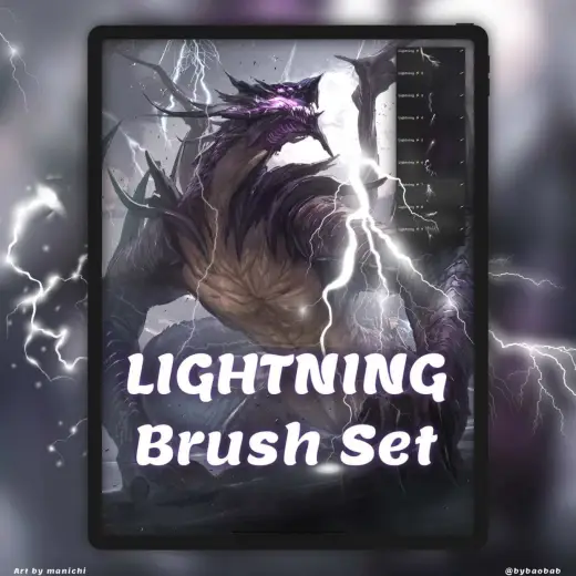 FREE Lightning Brush Set — Procreate brush