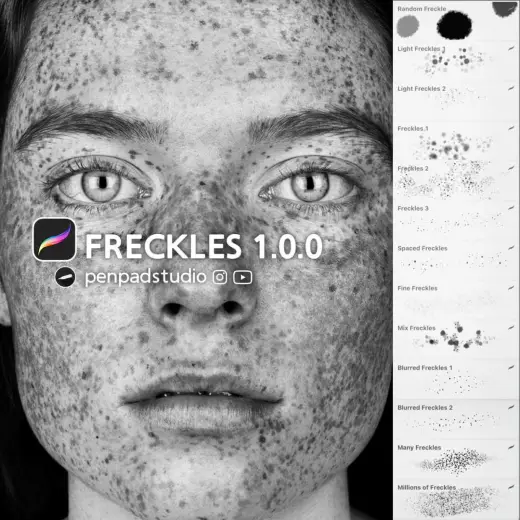 FREE FRECKLES 1.0.0 BRUSH PACK — Procreate brush