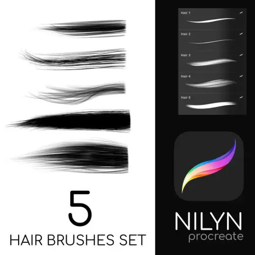 FREE Amazing of HAIR BRUSHES — Procreate brush