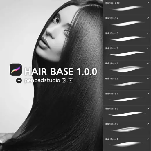 FREE HAIR BASE 1.0.0 BRUSH PACK — Procreate brush