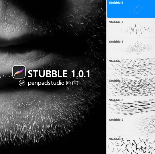 FREE Procreate Brushes – STUBBLE 1.0.1 — Procreate brush