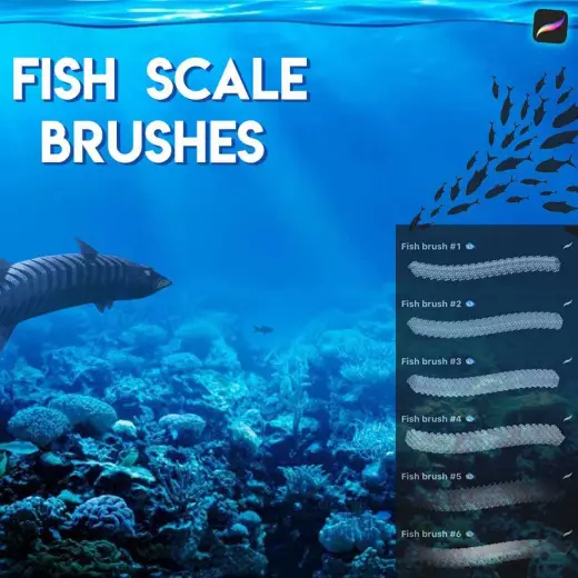 Free Fish Scale Brushes — Procreate brush