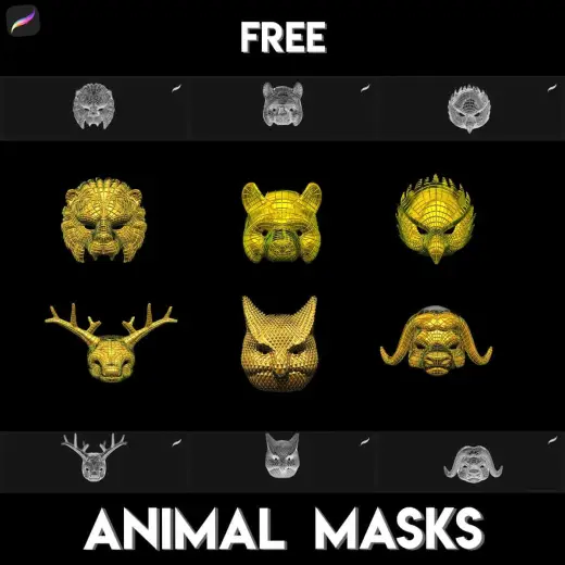 Animal Masks Brushes (Squid Game) — Procreate brush