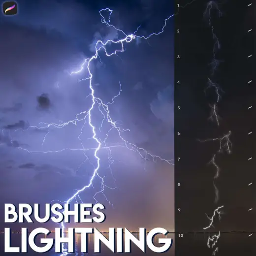 Lightning Brushes (Free) — Procreate brush