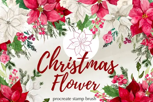 Christmas flower procreate brush FREE — Procreate brush