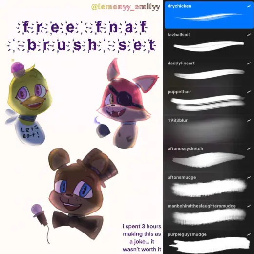 Free fnaf brush set (40 brushes) — Procreate brush