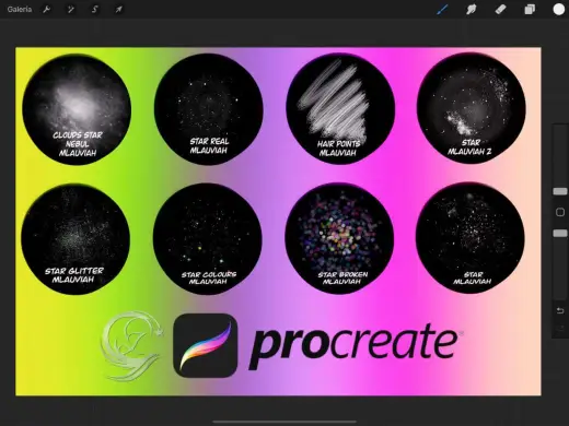 Brushes Hair Stars FREE — Procreate brush