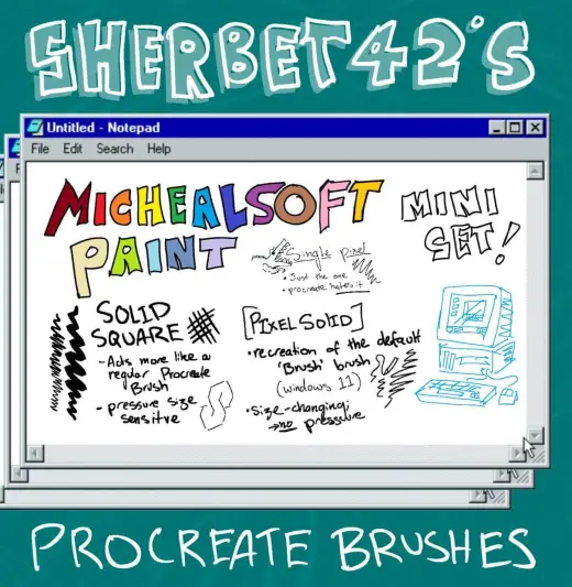 Free Michealsoft Paint Pixel Brush Set — Procreate brush