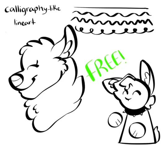 Calligraphy-like lineart brush — Procreate brush