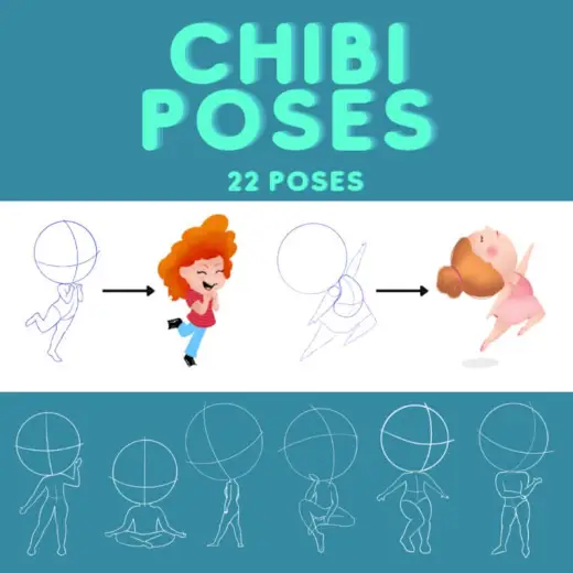 Chibi Poses BRUSHSET for Procreate — Procreate brush