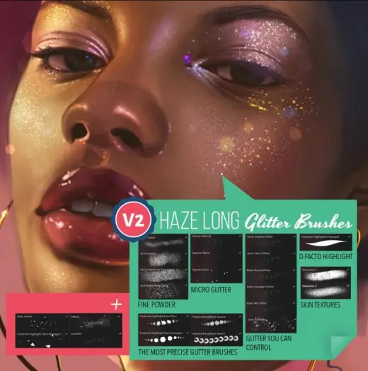 Haze Long Procreate Glitter Brushes — Procreate brush