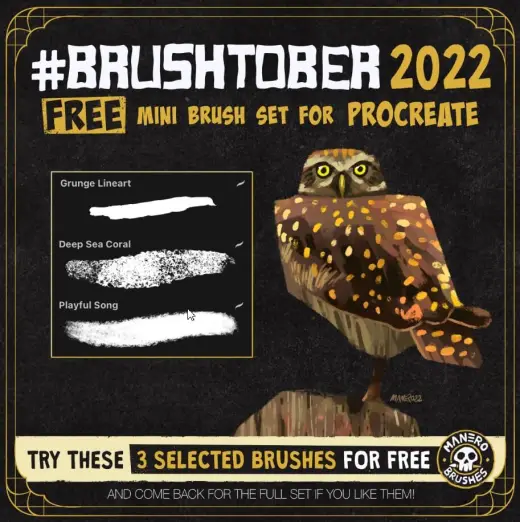 #BRUSHTOBER 2022 FREE Mini Brush Set for Procreate — Procreate brush