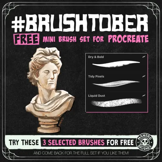 #BRUSHTOBER 2020 FREE Mini Brush Set for Procreate — Procreate brush