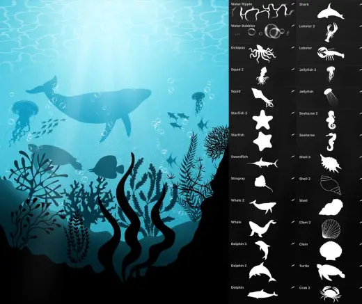 Procreate Underwater Brushes – Ocean Pack — Procreate brush