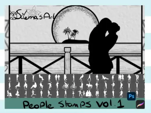 People stamp pack Vol .1 — Procreate brush
