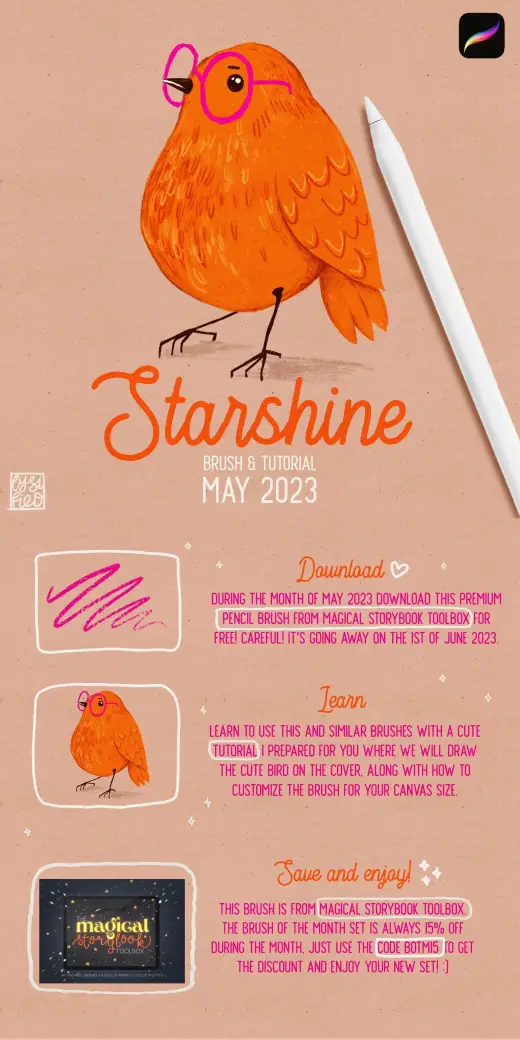Procreate free premium brush Starshine — Procreate brush