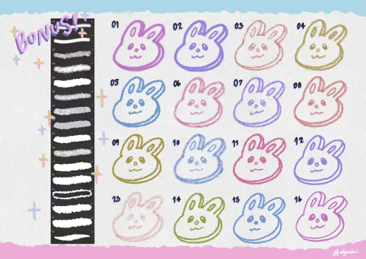 Elym Free Cutie Fluffy Procreate Brush Set — Procreate brush