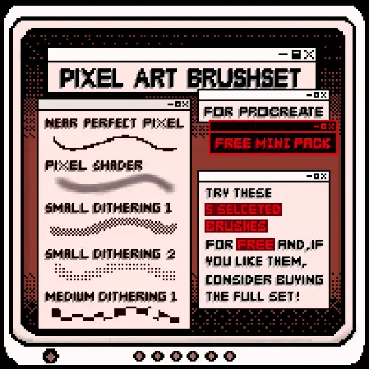 Pixel Art Bush Set (FREE MINI PACK) for Procreate — Procreate brush