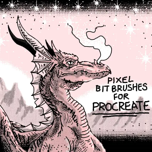 Pixel and Bit inspired Procreate brush set — Procreate brush