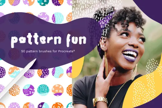 FREE Pattern Fun – 50 Procreate Brushes with playful patterns — Procreate brush