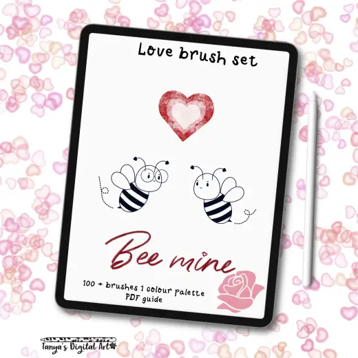 Love/Valentine themed brush set for Procreate — Procreate brush