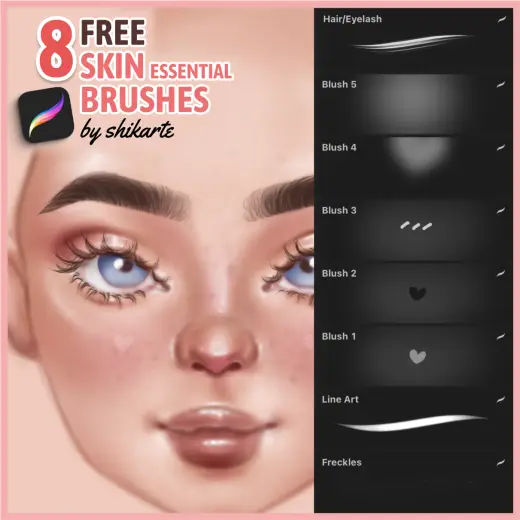FREE Skin Essential Brushes/Stamps — Procreate brush