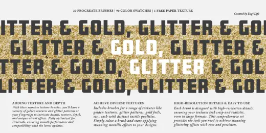 Gold & Glitter (2024) Procreate Brushes — Procreate brush