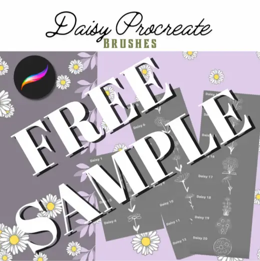Sample of the Daisy Procreate Brush Set — Procreate brush